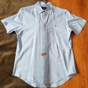 Never Worn Polo Men's Medium Button Down Slim Fit Chambray Oxford Summertime